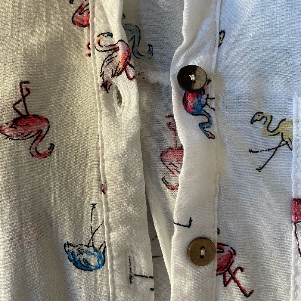 Flamingo Cropped Button Up - Picture 3 of 6